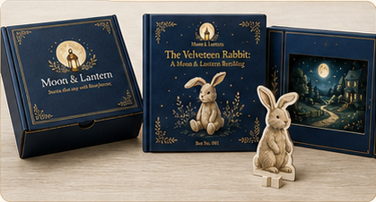 Collector mailer, Rabbit hardcover, rectangular story theatre and Rabbit standee prototype